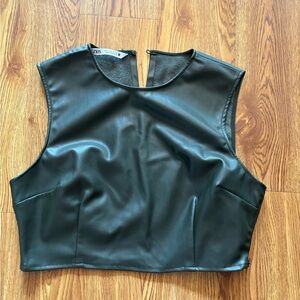Zara Faux leather vest
